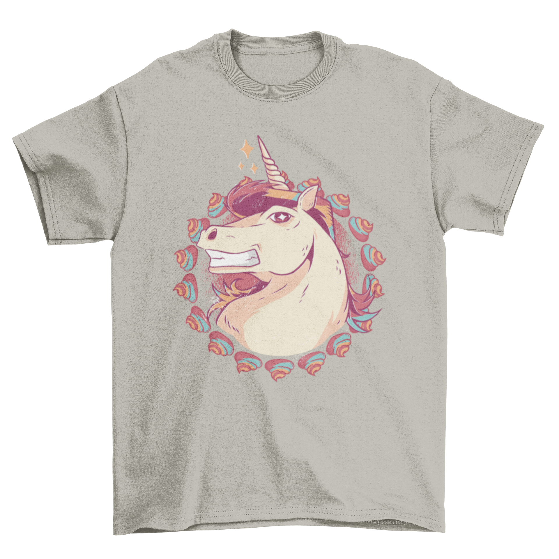 Colorful Unicorn Hairstyle T-shirt featuring a unicorn with a trendy mullet hairstyle, perfect for unicorn lovers.