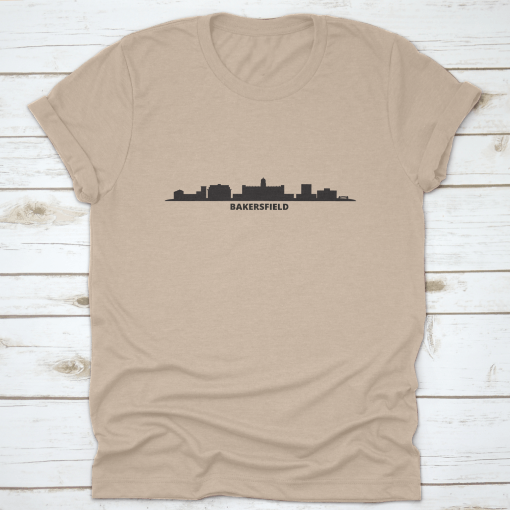 Beige shirt with Bakersfield skyline.