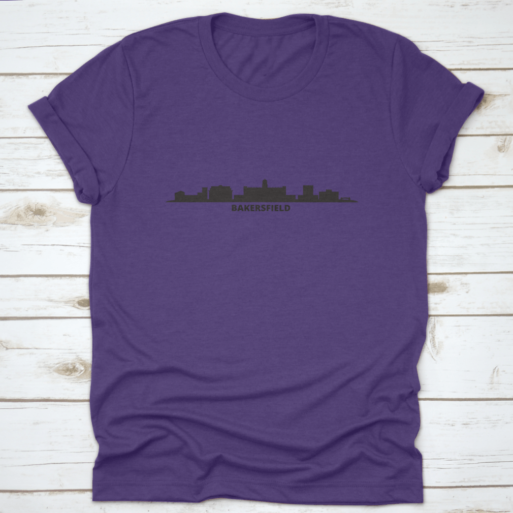 Purple t-shirt with Bakersfield skyline.