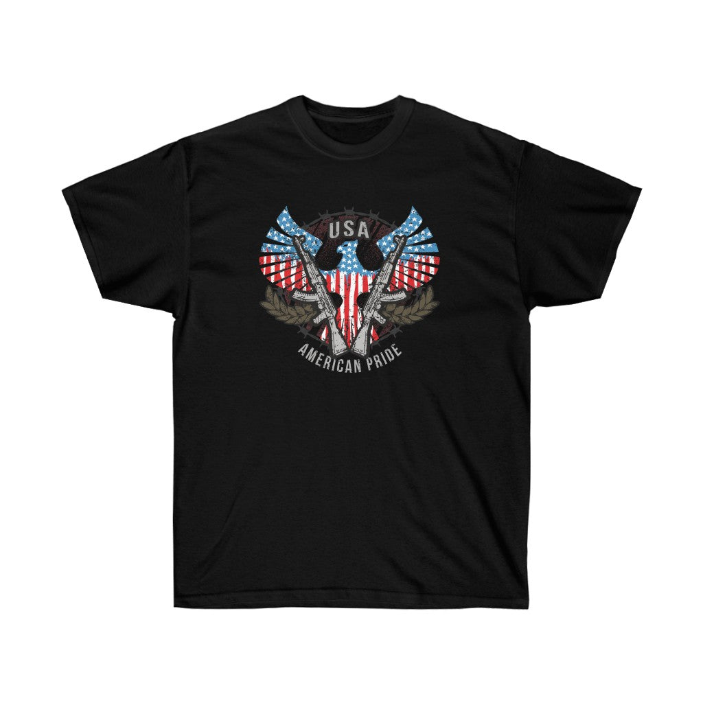 USA American Pride T-Shirt featuring a unisex retail fit, perfect for showcasing patriotism.