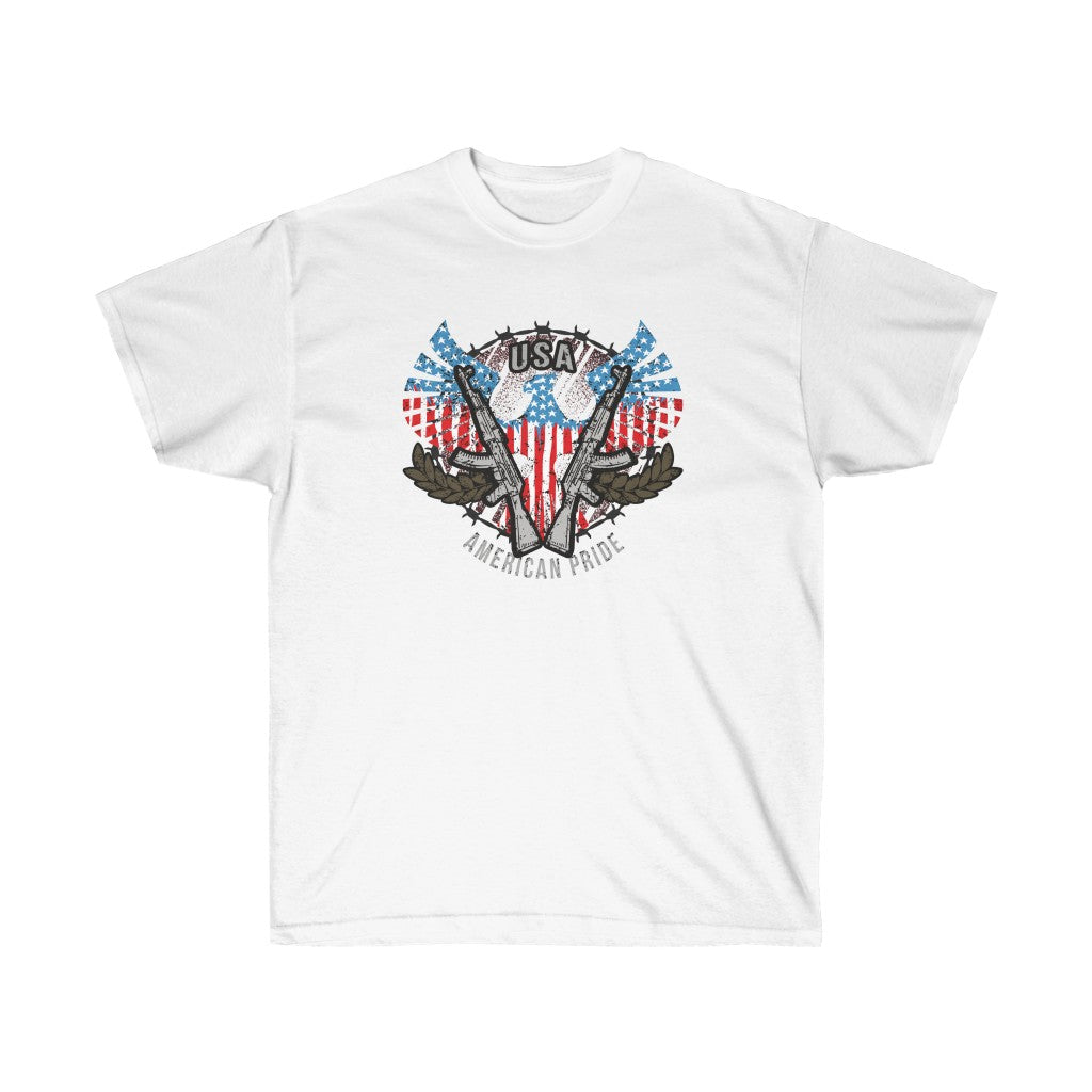 USA American Pride T-Shirt featuring a unisex retail fit, perfect for showcasing patriotism.