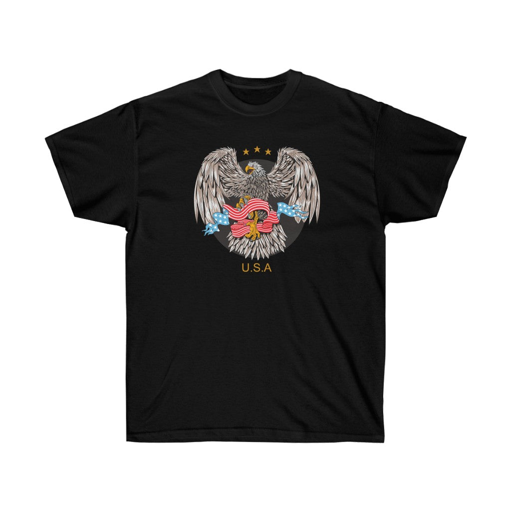 USA Eagle T-Shirt featuring a bold eagle graphic, designed for unisex fit and comfort.