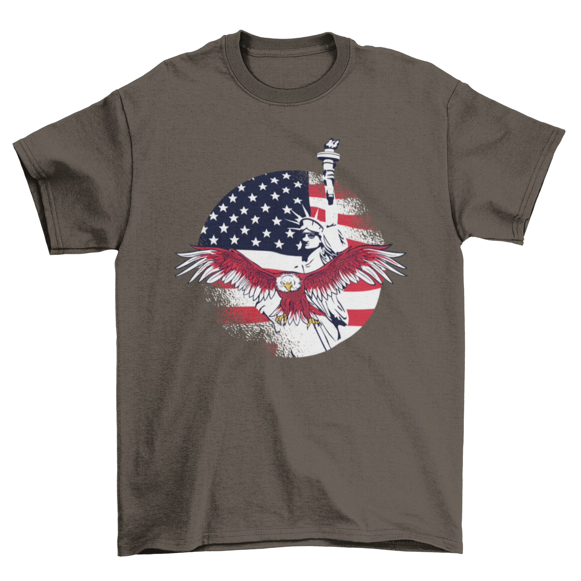 USA Freedom T-shirt featuring patriotic design elements like the American flag and eagles.