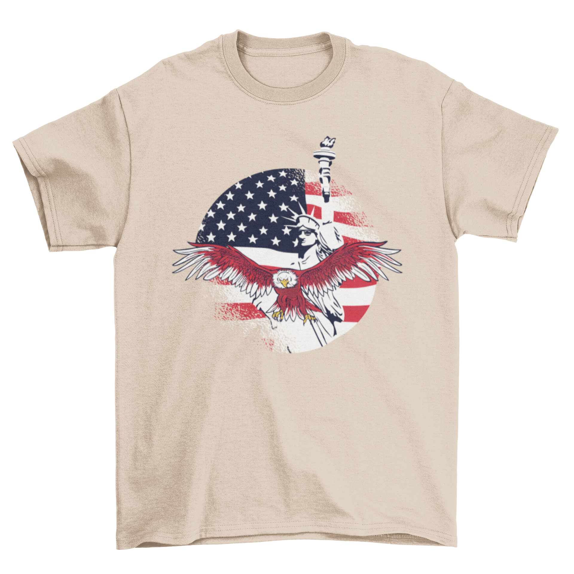 USA Freedom T-shirt featuring patriotic design elements like the American flag and eagles.