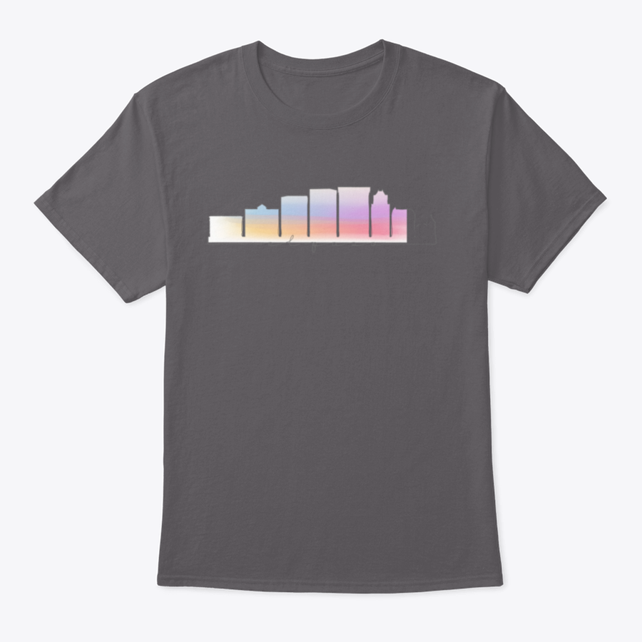 A stylish USA Skyline Watercolor City Illustration Design Shirt showcasing a vibrant city skyline in watercolor style.