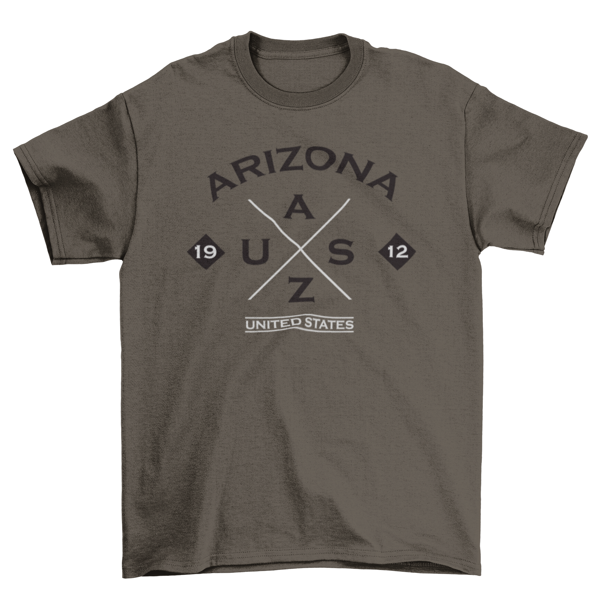 Arizona State T-shirt featuring ASZU lettering and X illustration, showcasing state pride and unique design.