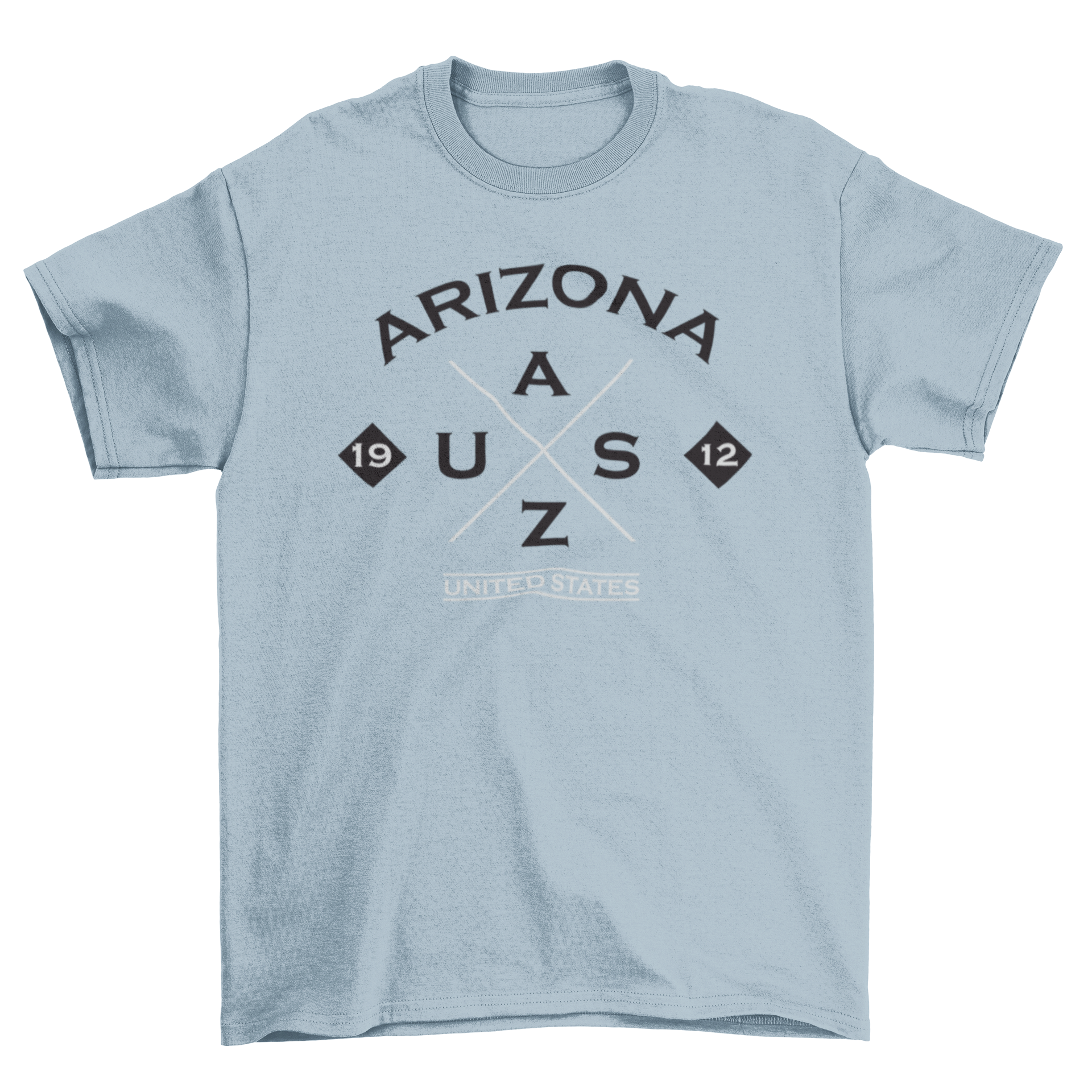 Arizona State T-shirt featuring ASZU lettering and X illustration, showcasing state pride and unique design.