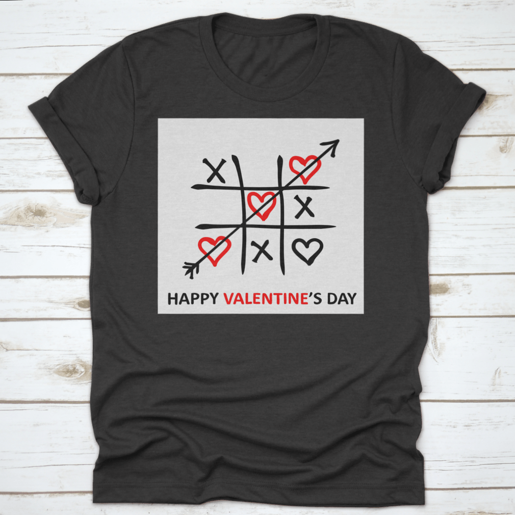 Valentine's Day card featuring a Tic-Tac-Toe game design with hearts and a sweet inscription, perfect for gifting.