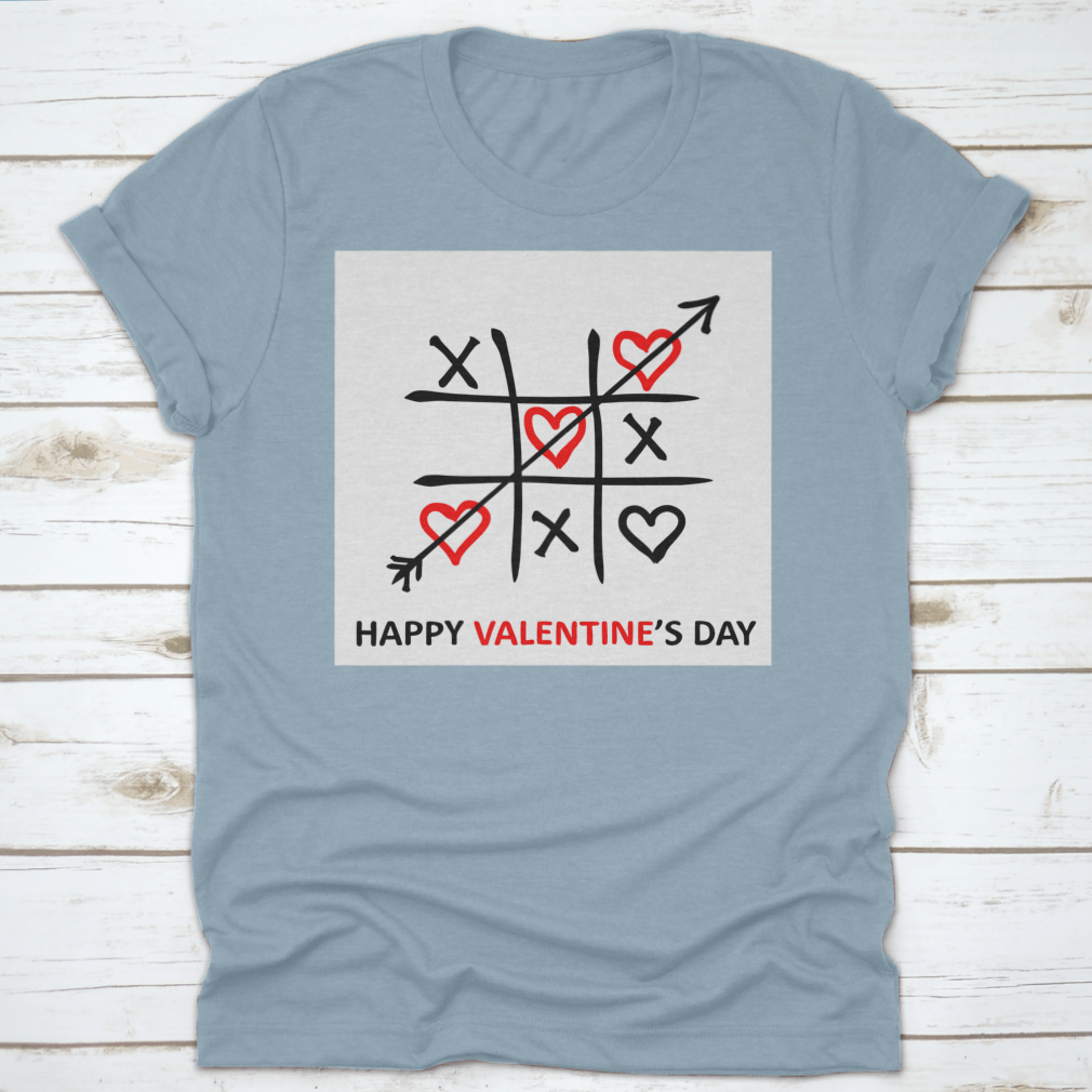 Valentine's Day card featuring a Tic-Tac-Toe game design with hearts and a sweet inscription, perfect for gifting.