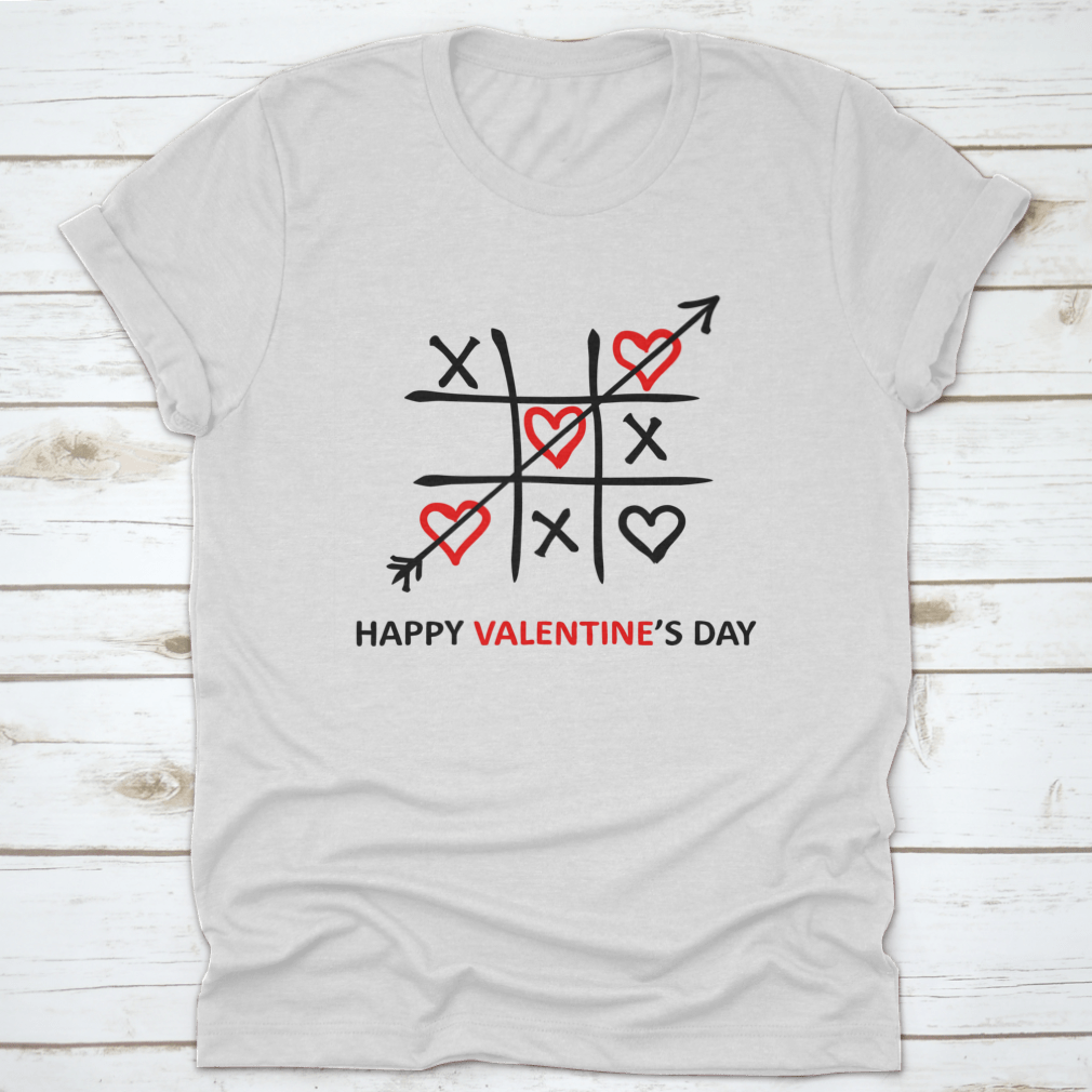 Valentine's Day card featuring a Tic-Tac-Toe game design with hearts and a sweet inscription, perfect for gifting.