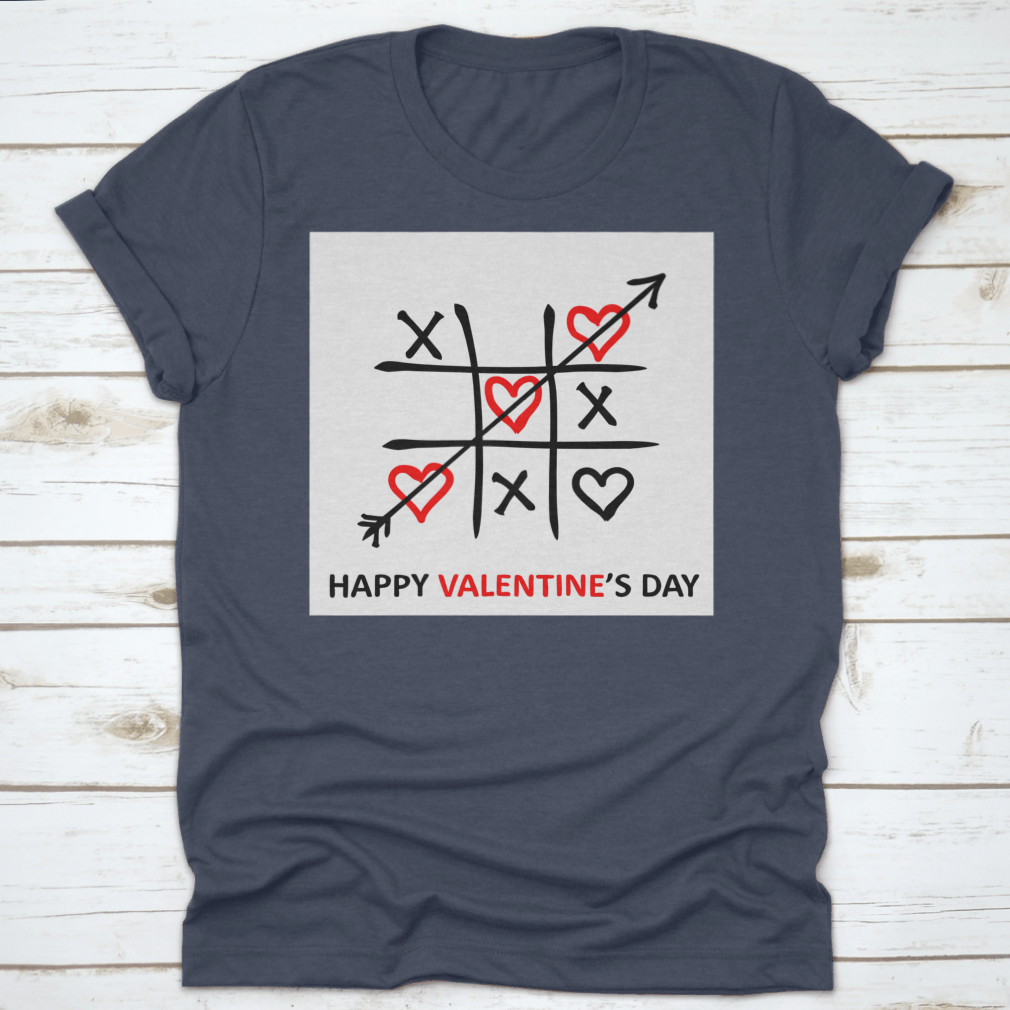 Valentine's Day card featuring a Tic-Tac-Toe game design with hearts and a sweet inscription, perfect for gifting.