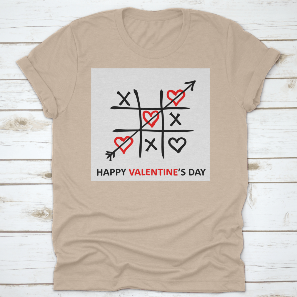 Valentine's Day card featuring a Tic-Tac-Toe game design with hearts and a sweet inscription, perfect for gifting.