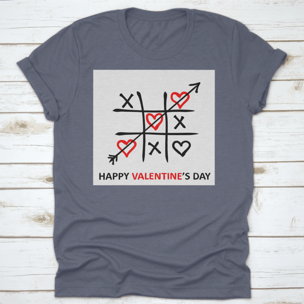 Valentine's Day card featuring a Tic-Tac-Toe game design with hearts and a sweet inscription, perfect for gifting.