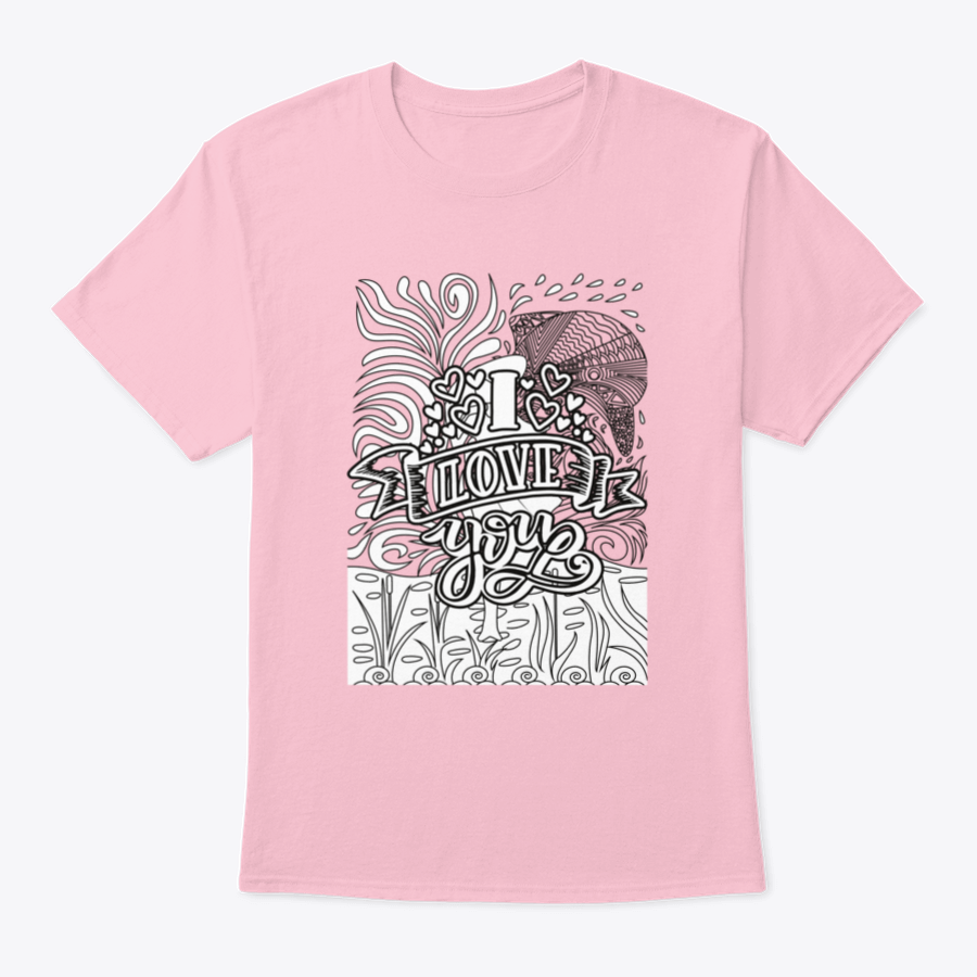 A stylish Valentine’s Day Coloring Book Design T-Shirt made from 100% cotton, featuring a creative and colorful design perfect for celebrating love.