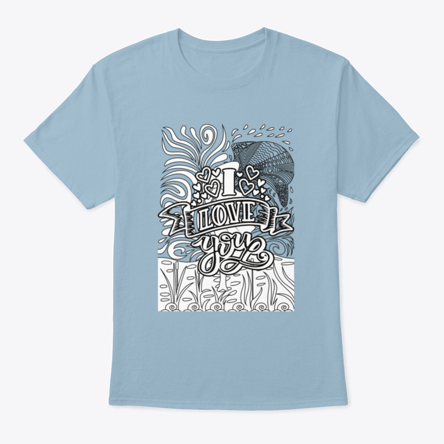 A stylish Valentine’s Day Coloring Book Design T-Shirt made from 100% cotton, featuring a creative and colorful design perfect for celebrating love.