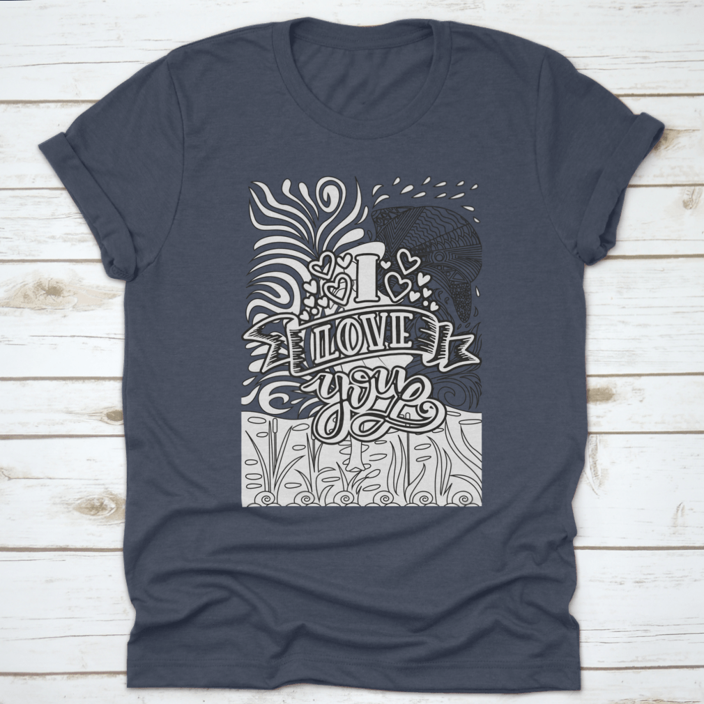 A stylish Valentine’s Day Coloring Book Design T-Shirt made from 100% cotton, featuring a creative and colorful design perfect for celebrating love.