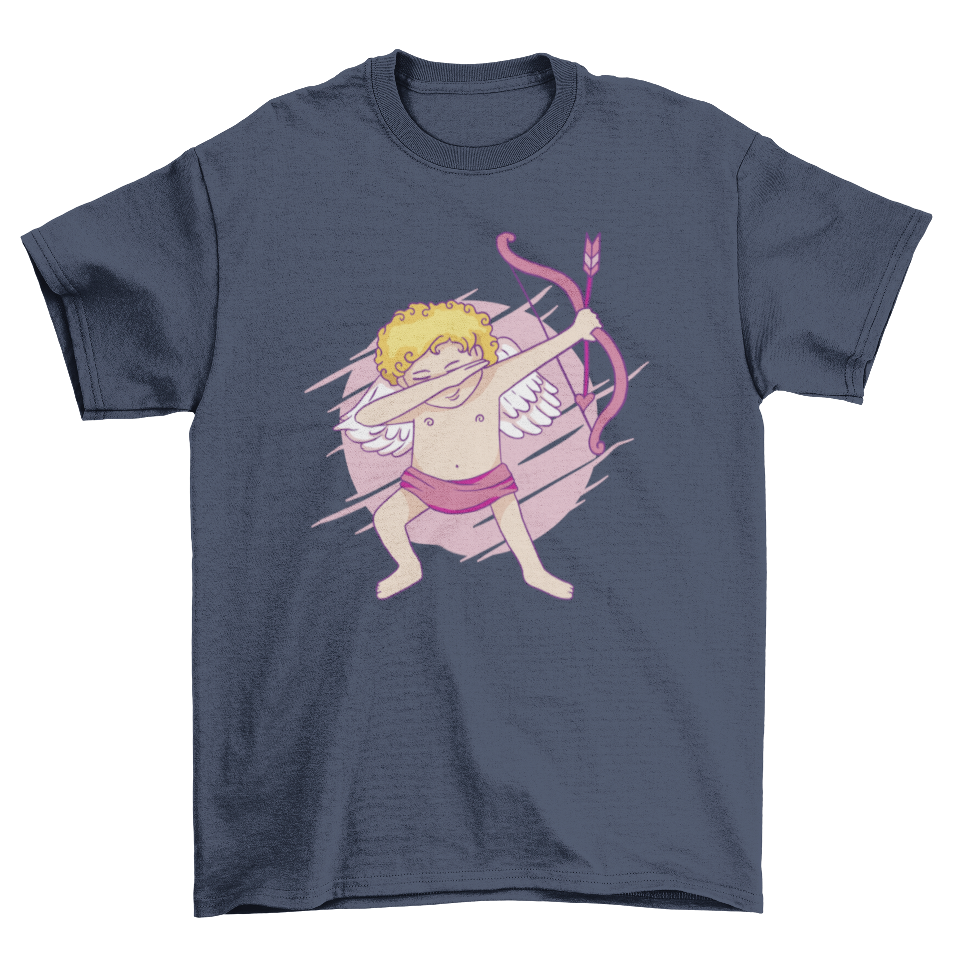 Funny Valentine's Day t-shirt featuring Cupid dabbing in a playful design.