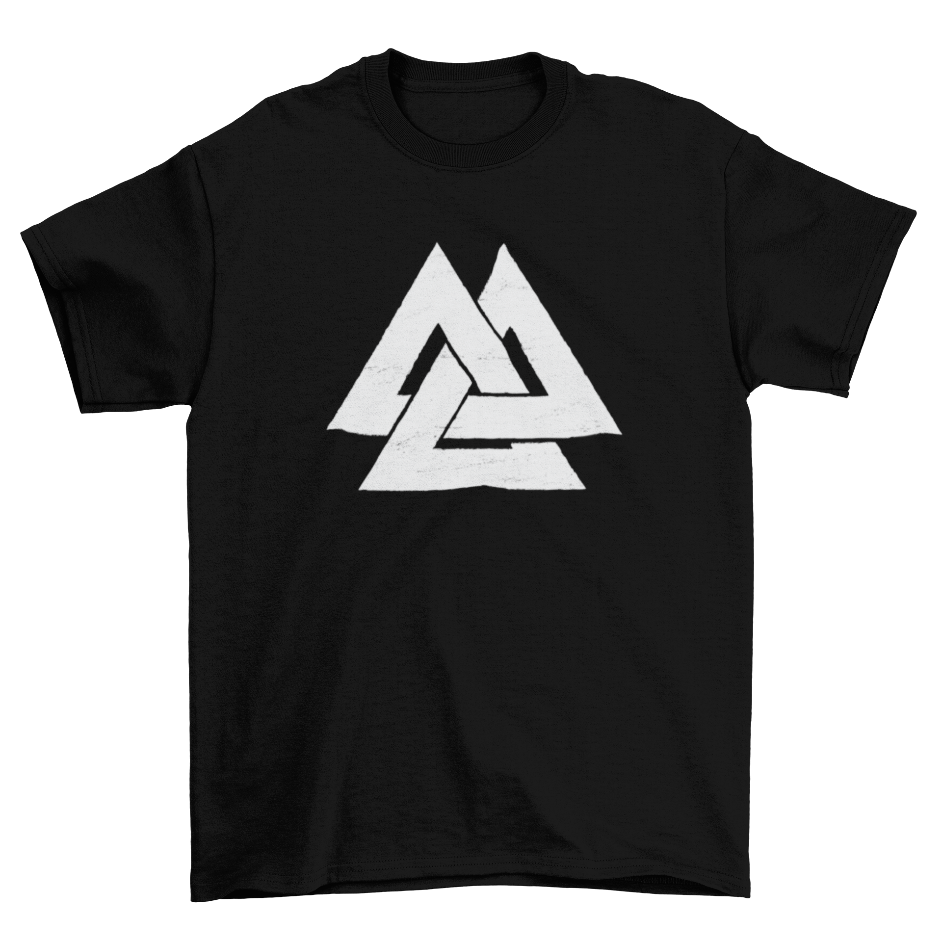 A stylish t-shirt featuring the Valknut symbol, showcasing intricate design and comfortable fabric.