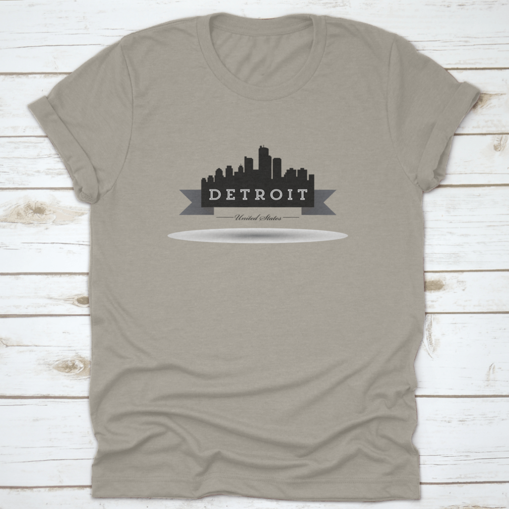 Vector Detroit Skyline T-Shirt featuring a stylish skyline design on a soft cotton fabric.