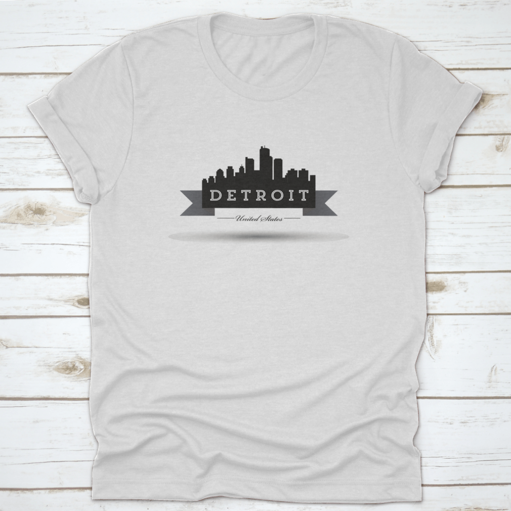 Vector Detroit Skyline T-Shirt featuring a stylish skyline design on a soft cotton fabric.