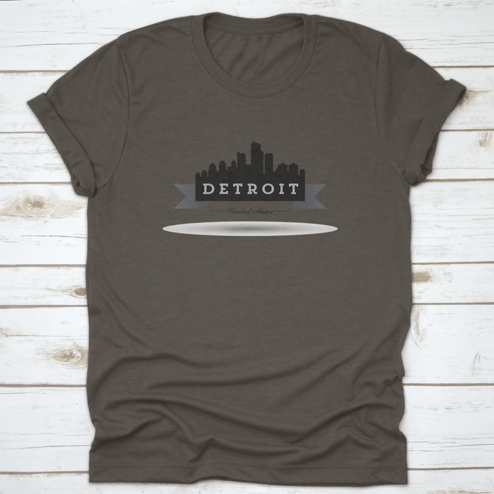 Vector Detroit Skyline T-Shirt featuring a stylish skyline design on a soft cotton fabric.