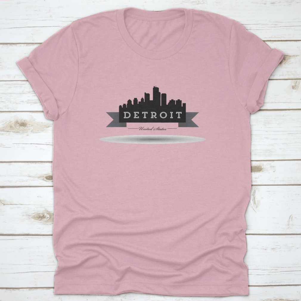 Vector Detroit Skyline T-Shirt featuring a stylish skyline design on a soft cotton fabric.