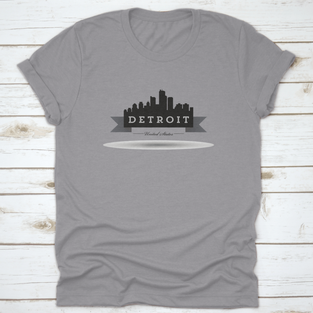 Vector Detroit Skyline T-Shirt featuring a stylish skyline design on a soft cotton fabric.