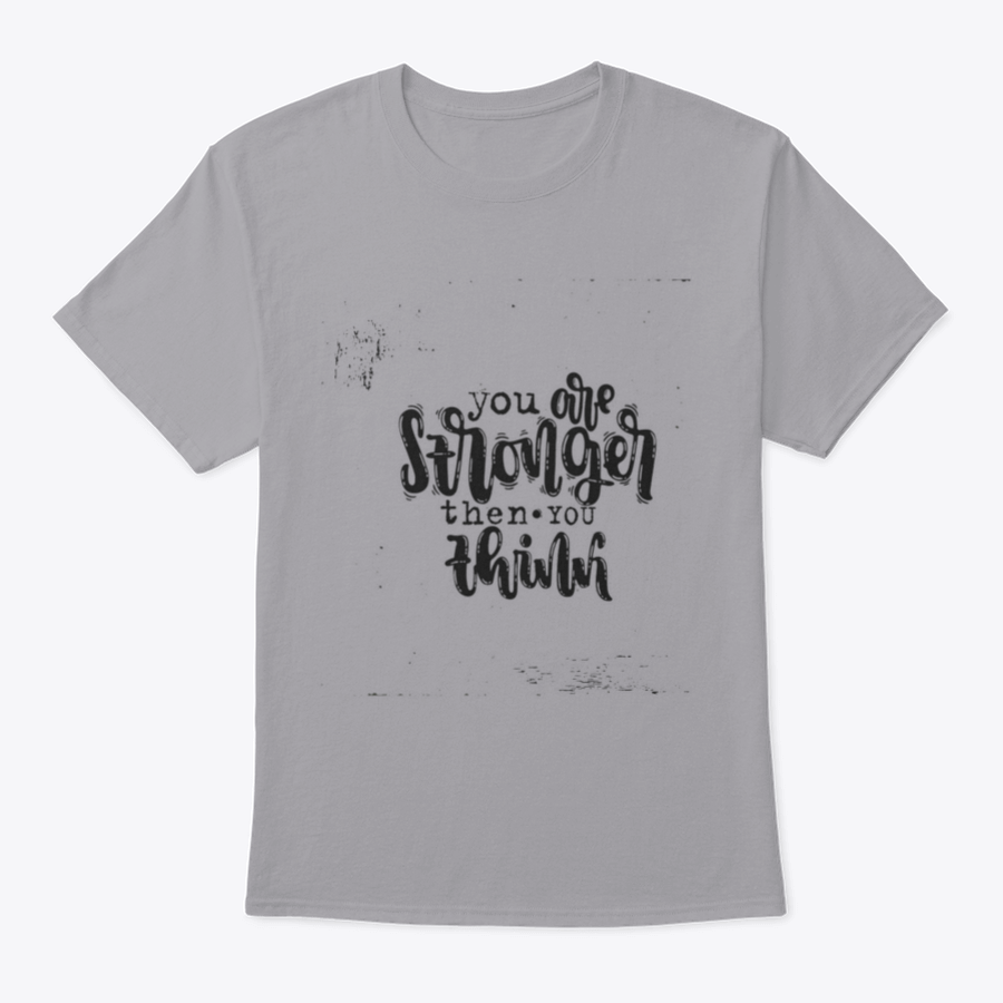 Vector hand drawn illustration t-shirt featuring the phrase 'You Are Stronger Than You', showcasing a classic fit and soft cotton fabric.