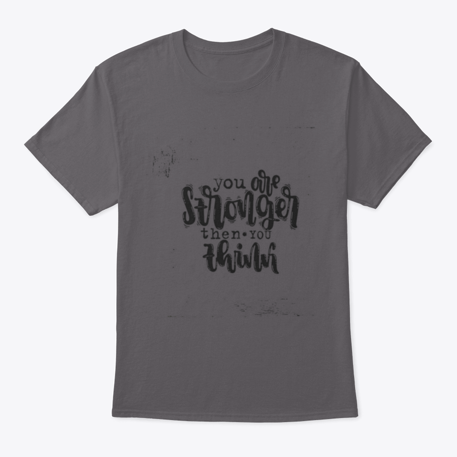 Vector hand drawn illustration t-shirt featuring the phrase 'You Are Stronger Than You', showcasing a classic fit and soft cotton fabric.