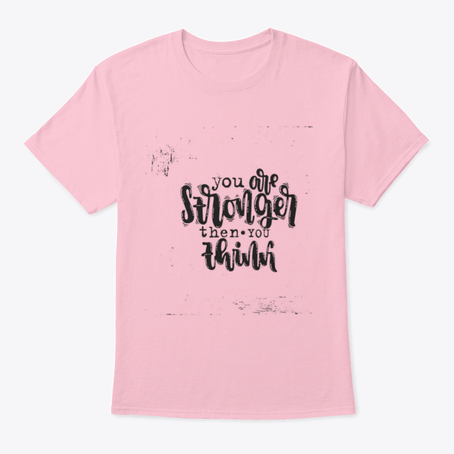 Vector hand drawn illustration t-shirt featuring the phrase 'You Are Stronger Than You', showcasing a classic fit and soft cotton fabric.