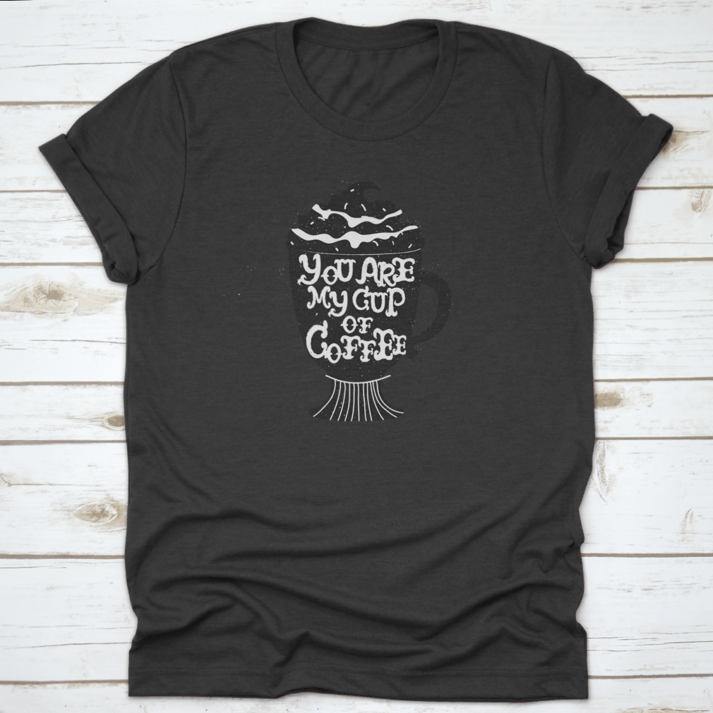 Vector hand drawn style illustration featuring a cup silhouette on a comfortable cotton fabric.