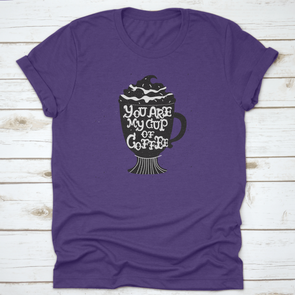 Vector hand drawn style illustration featuring a cup silhouette on a comfortable cotton fabric.