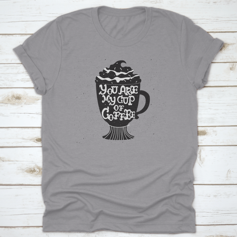 Vector hand drawn style illustration featuring a cup silhouette on a comfortable cotton fabric.