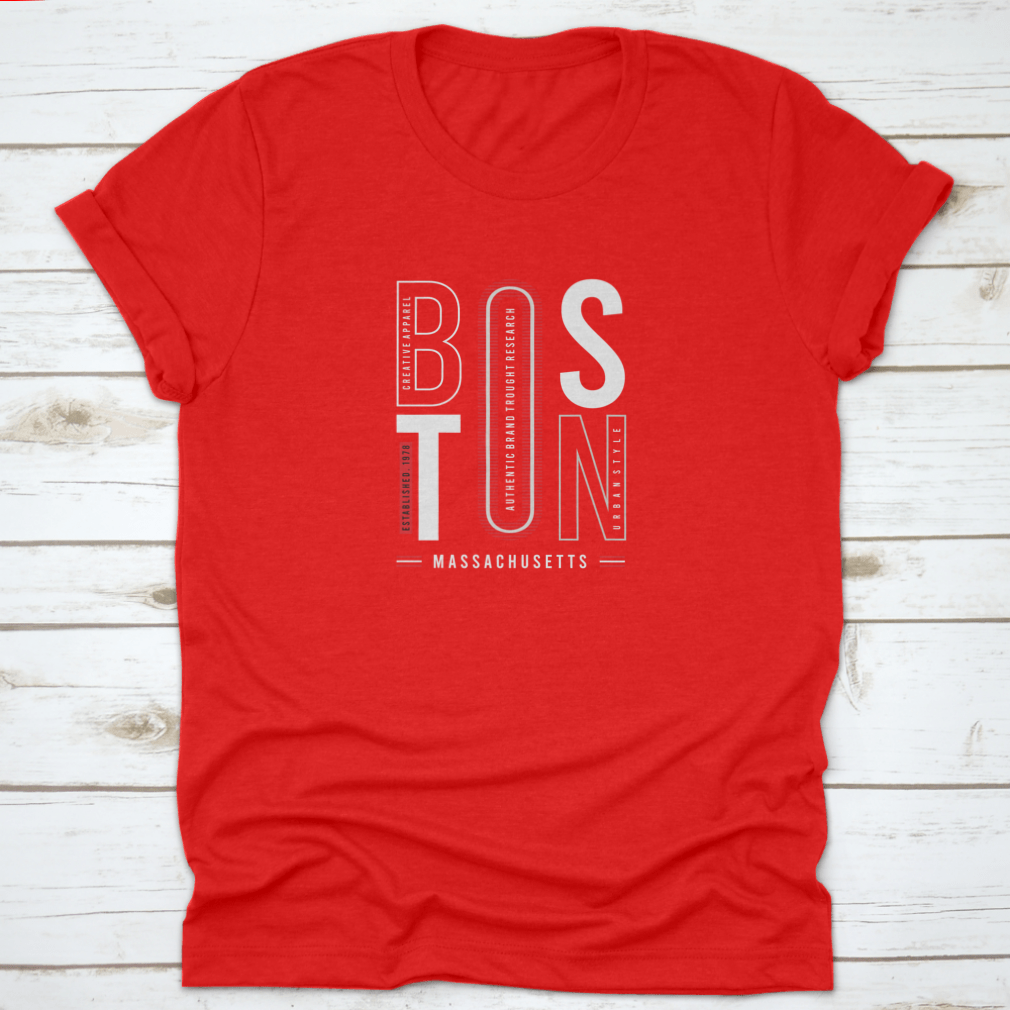 Vector illustration featuring stylish graphic text of Boston, showcasing a modern design suitable for apparel and merchandise.