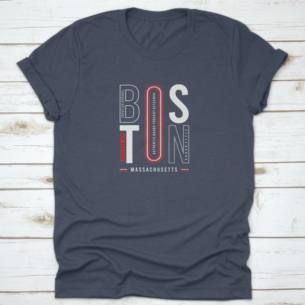 Vector illustration featuring stylish graphic text of Boston, showcasing a modern design suitable for apparel and merchandise.