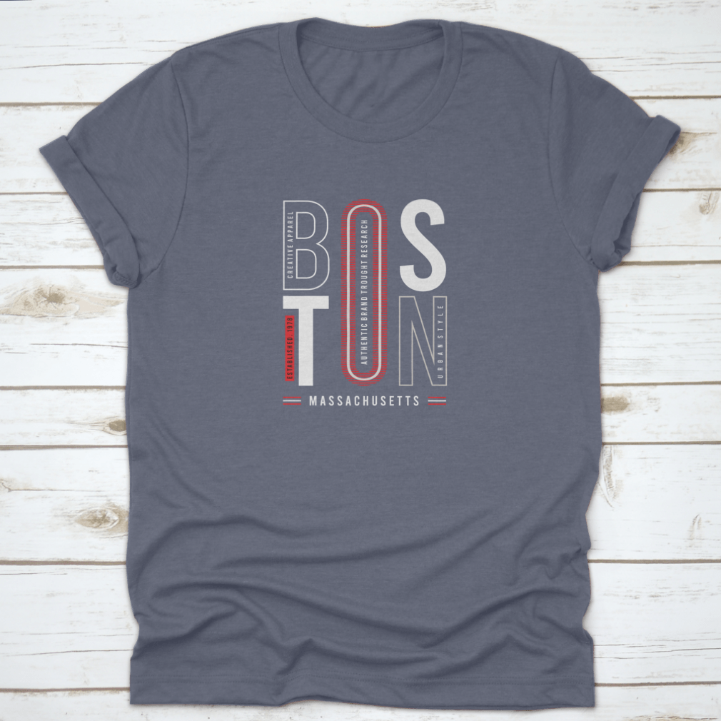 Vector illustration featuring stylish graphic text of Boston, showcasing a modern design suitable for apparel and merchandise.