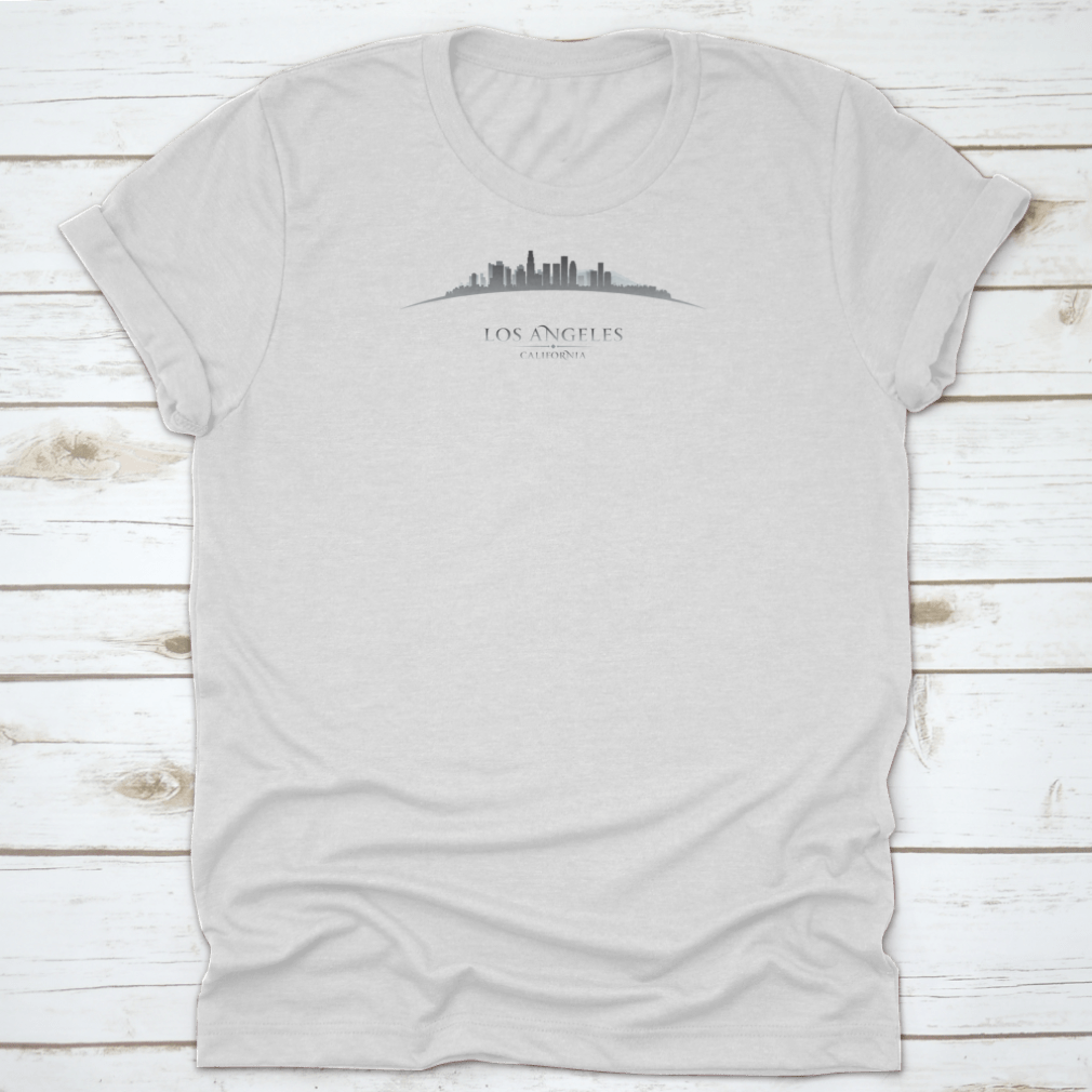 Vector illustration showcasing the silhouette of Los Angeles California city skyline, featuring iconic buildings and structures.