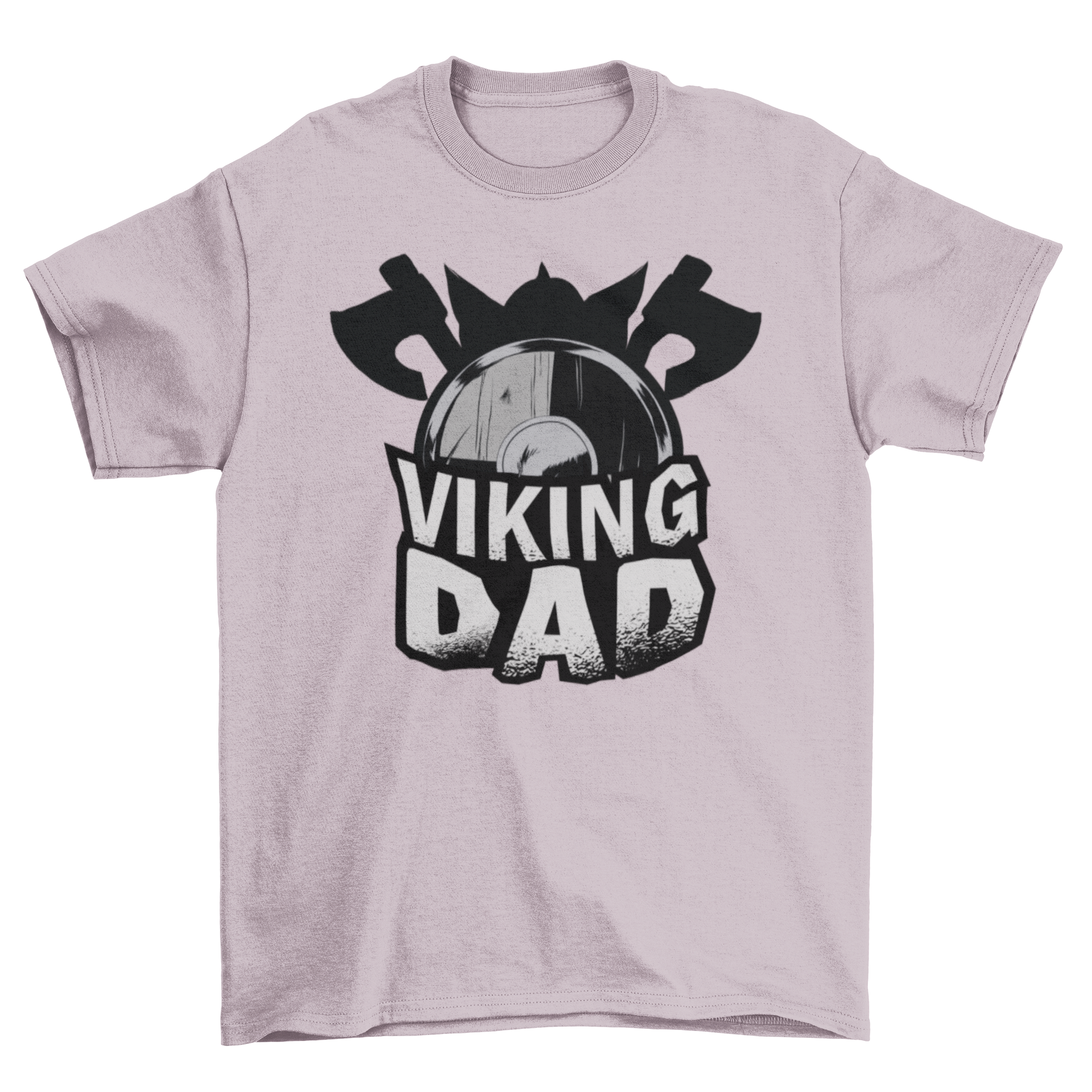 Viking Dad T-Shirt featuring combat elements and bold text design.