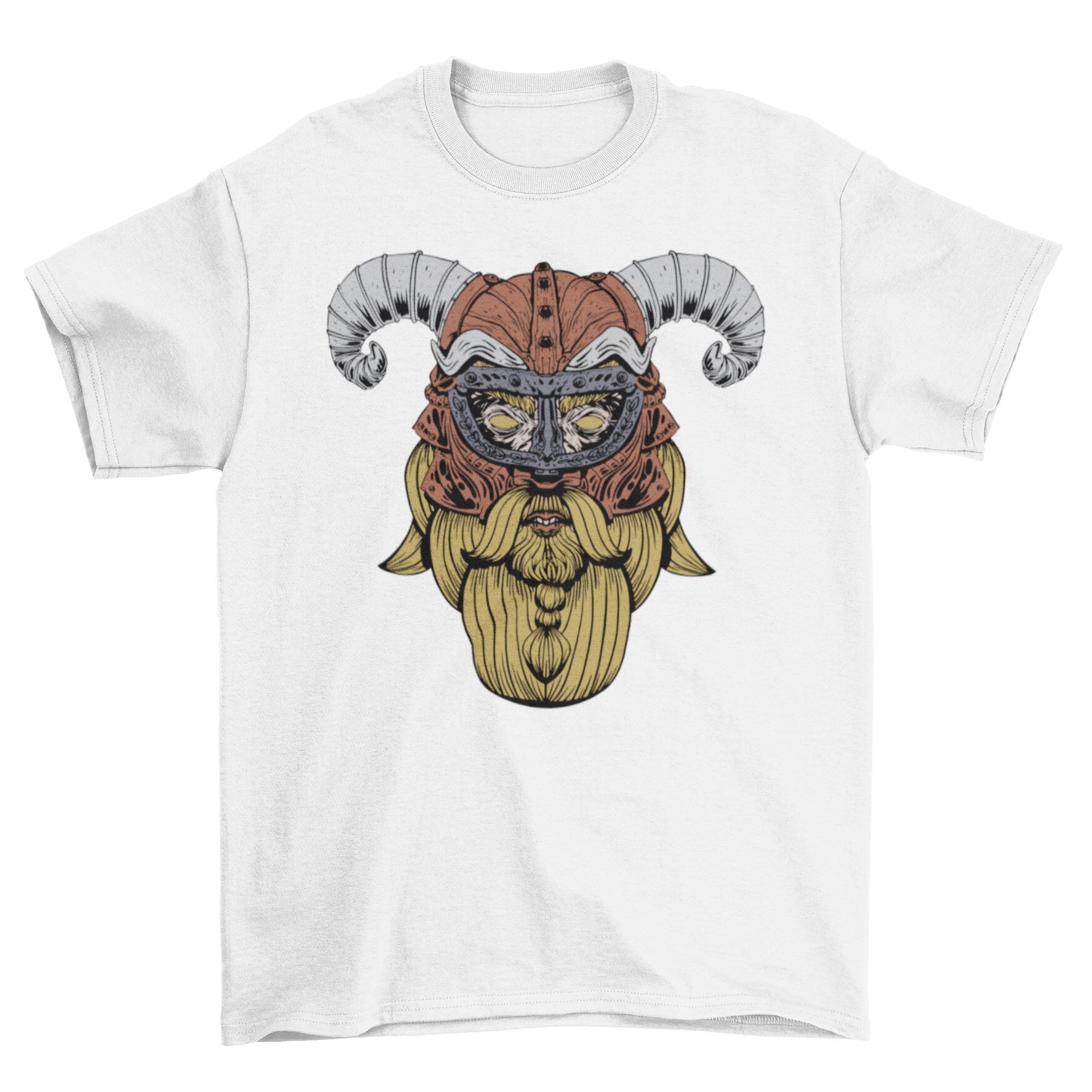 A stylish Viking face t-shirt featuring a detailed illustration of a Viking's face, perfect for casual wear.