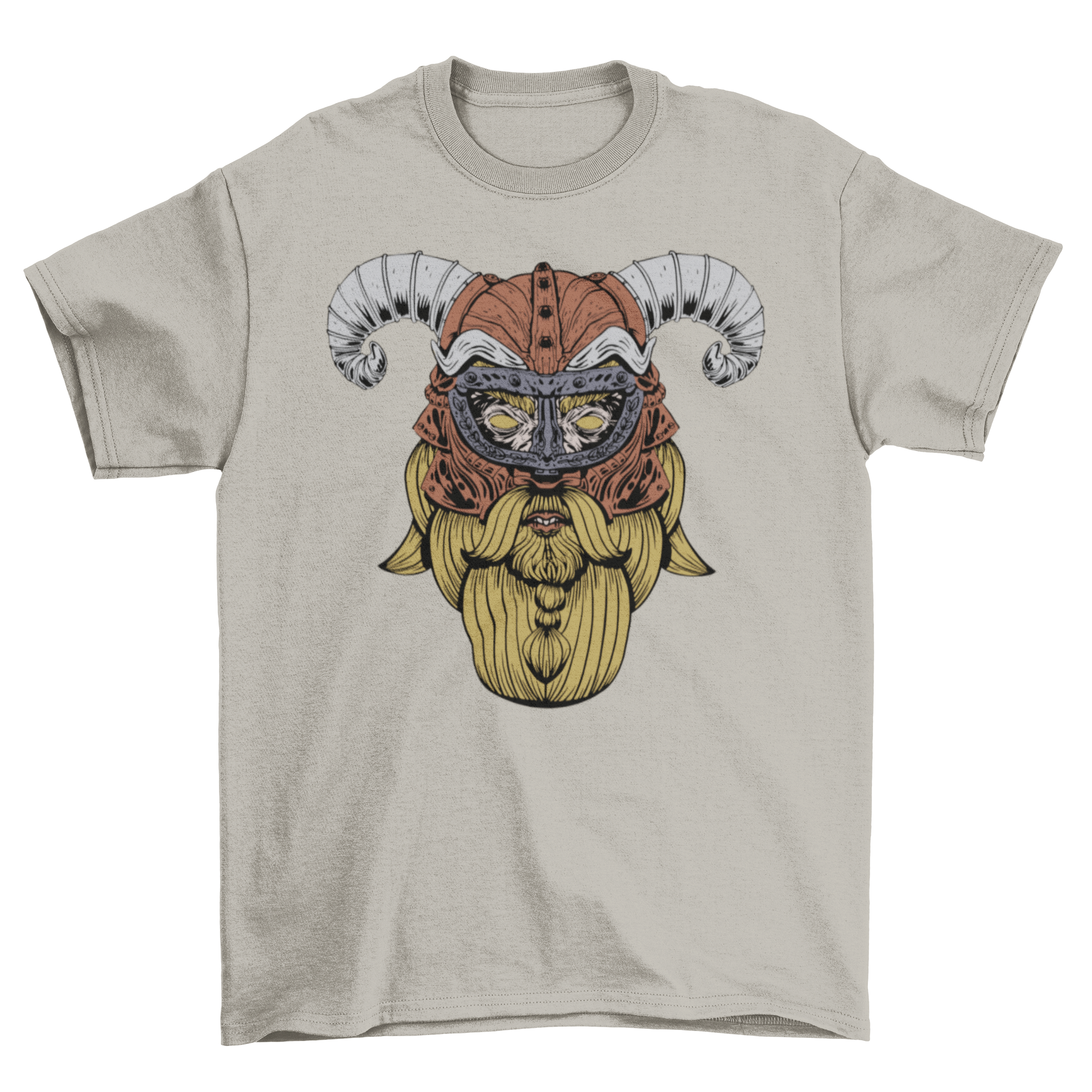 A stylish Viking face t-shirt featuring a detailed illustration of a Viking's face, perfect for casual wear.