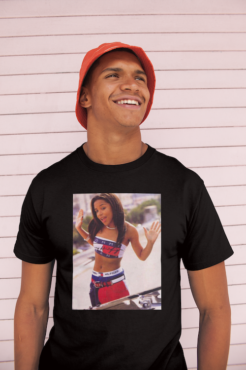 Vintage Aaliyah Graphic T-Shirt featuring a stylish design in soft ring-spun cotton, perfect for casual wear.