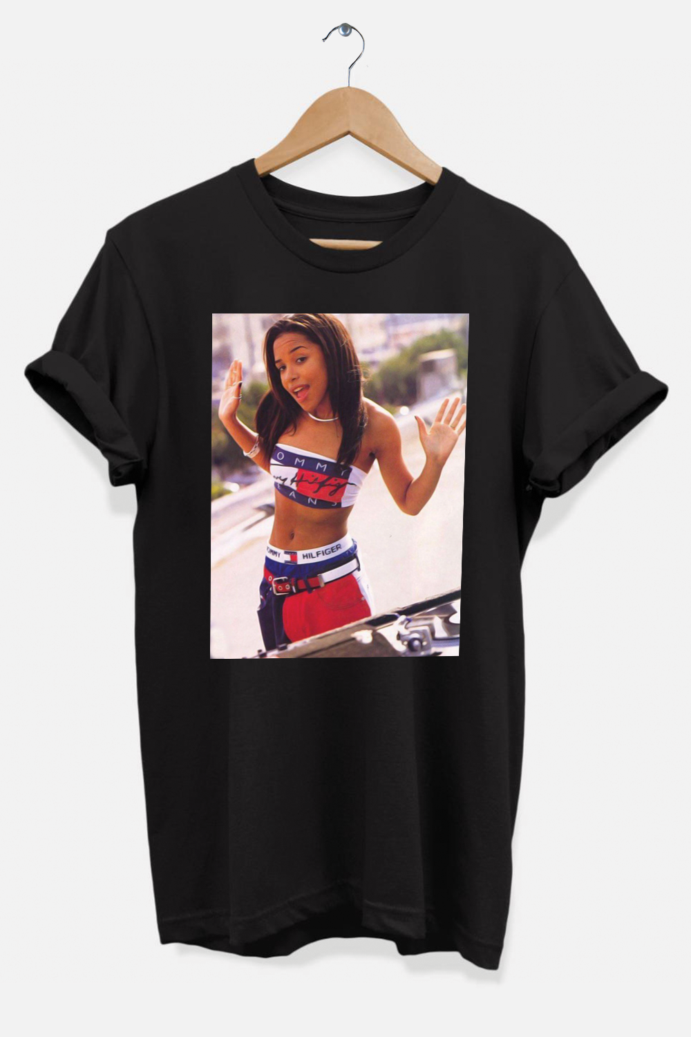 Vintage Aaliyah Graphic T-Shirt featuring a stylish design in soft ring-spun cotton, perfect for casual wear.