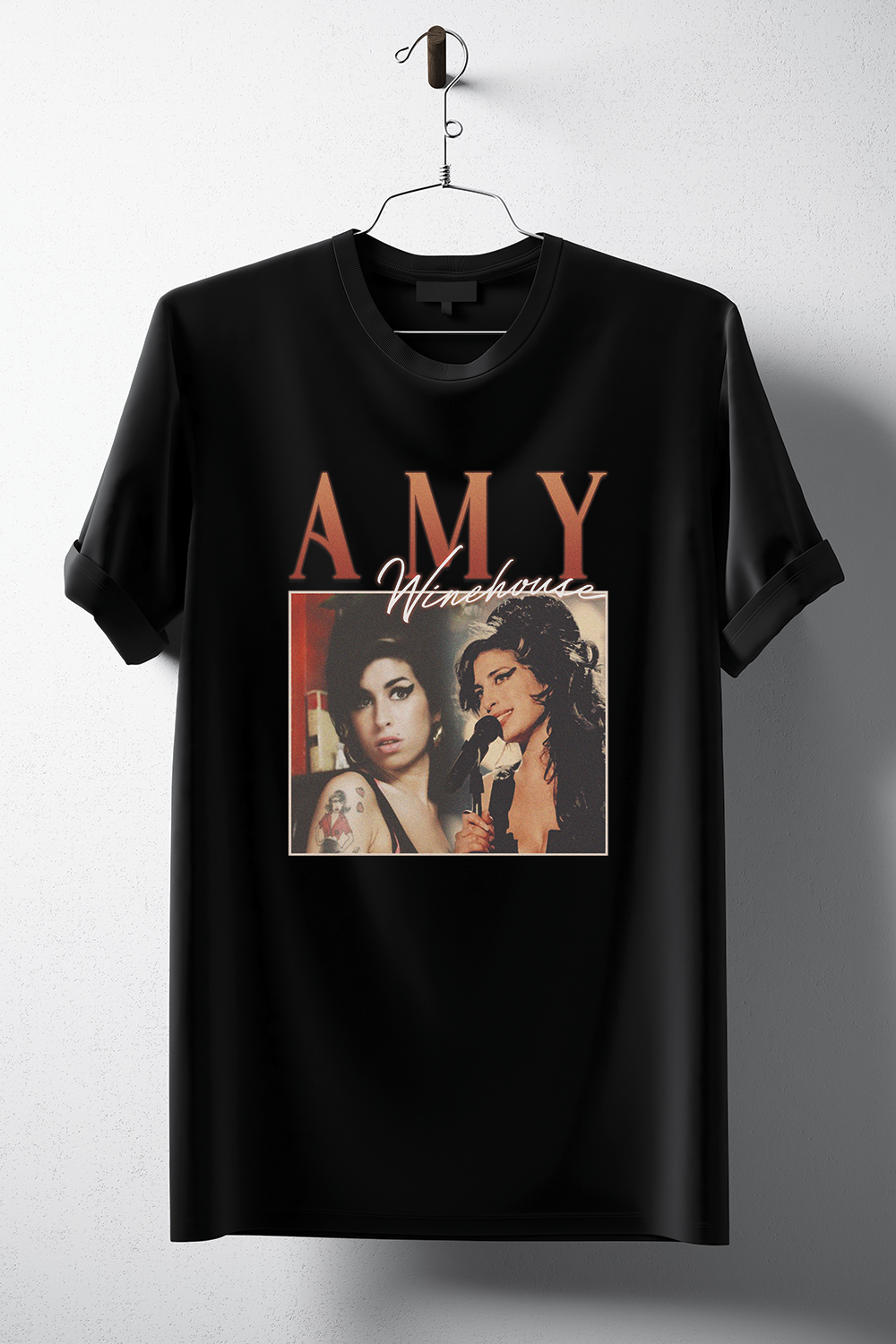 Vintage Amy Winehouse T-Shirt made from soft ring-spun cotton, featuring a stylish design that pays tribute to the iconic singer.