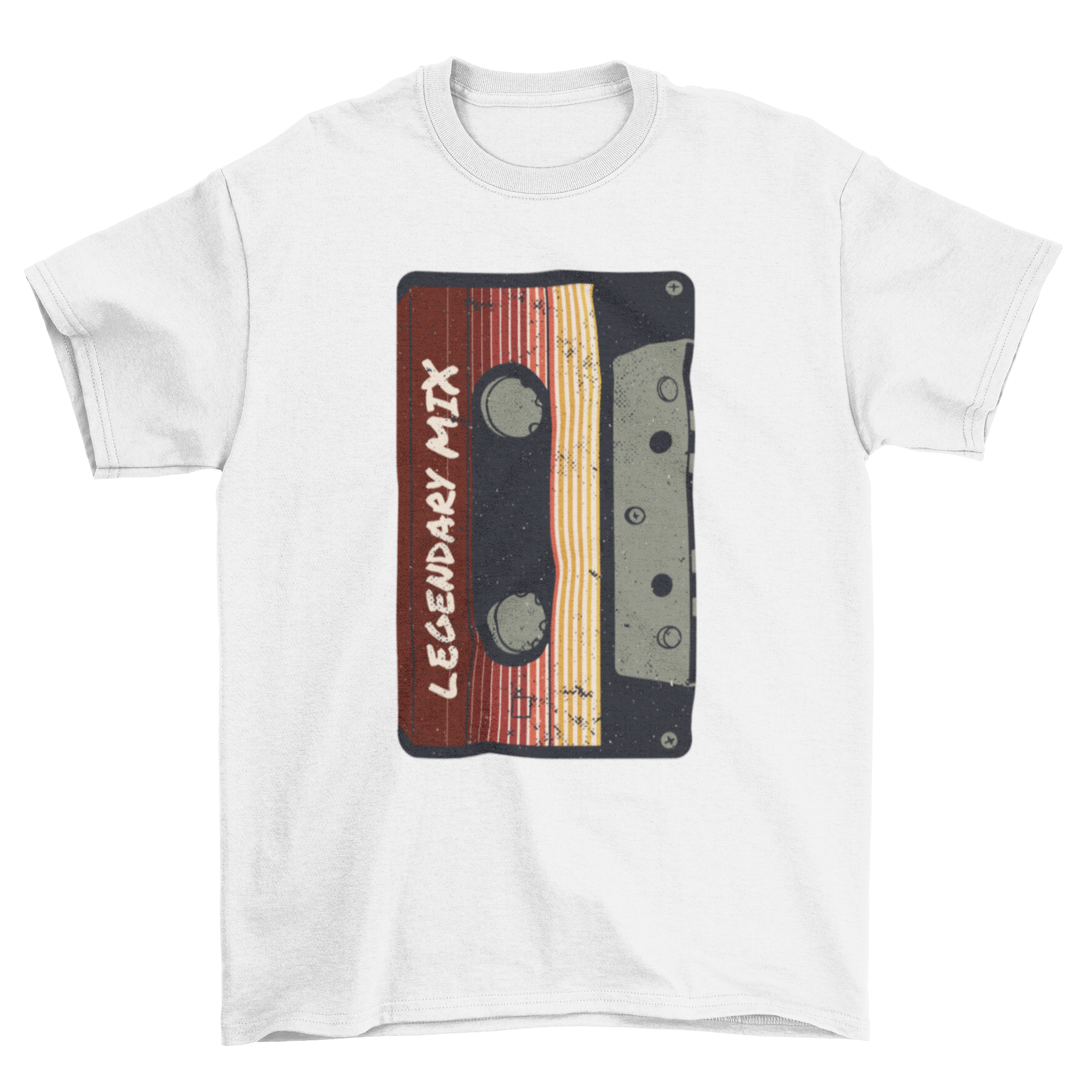 Vintage Cassette Tape T-shirt featuring 'LEGENDARY MIX' design on a soft fabric.