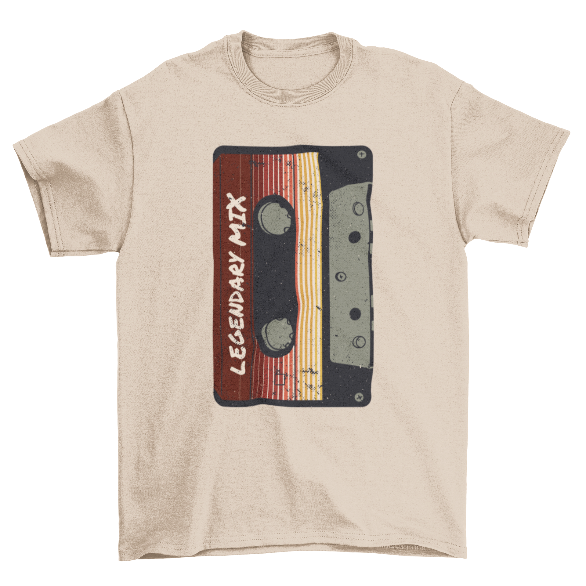 Vintage Cassette Tape T-shirt featuring 'LEGENDARY MIX' design on a soft fabric.