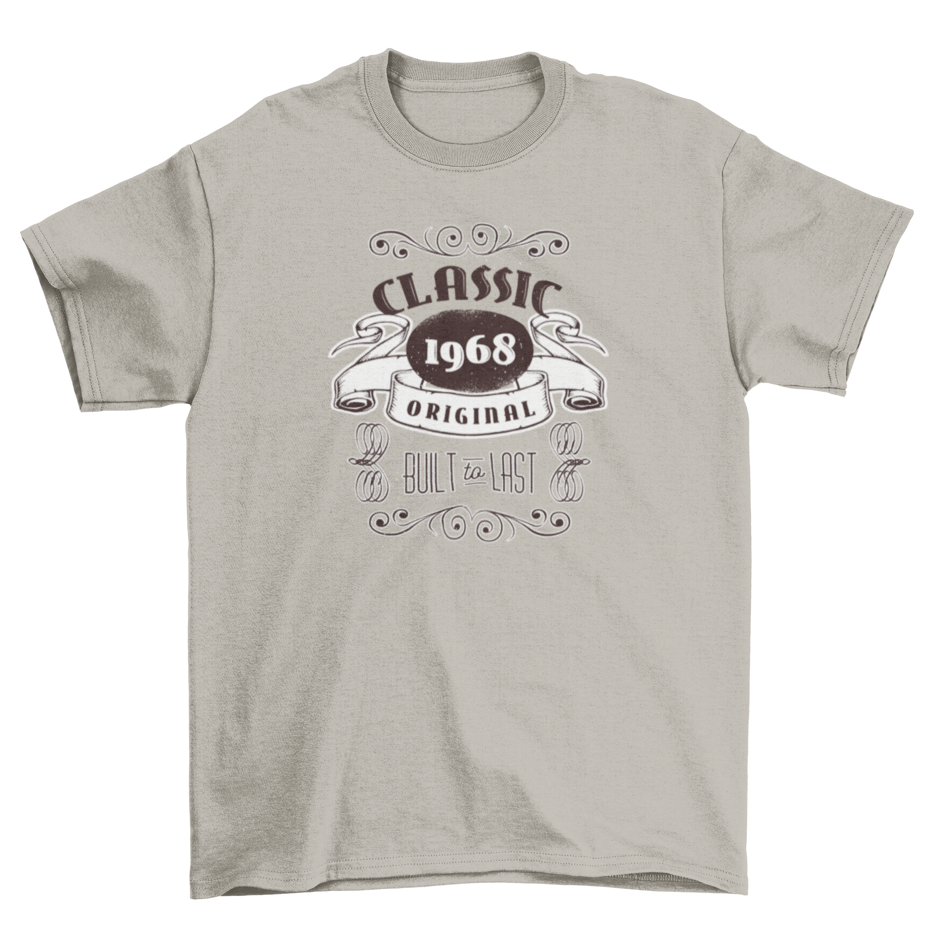 Vintage Original Retro 1968 Birthday T-shirt featuring a retro banner design for men and women.