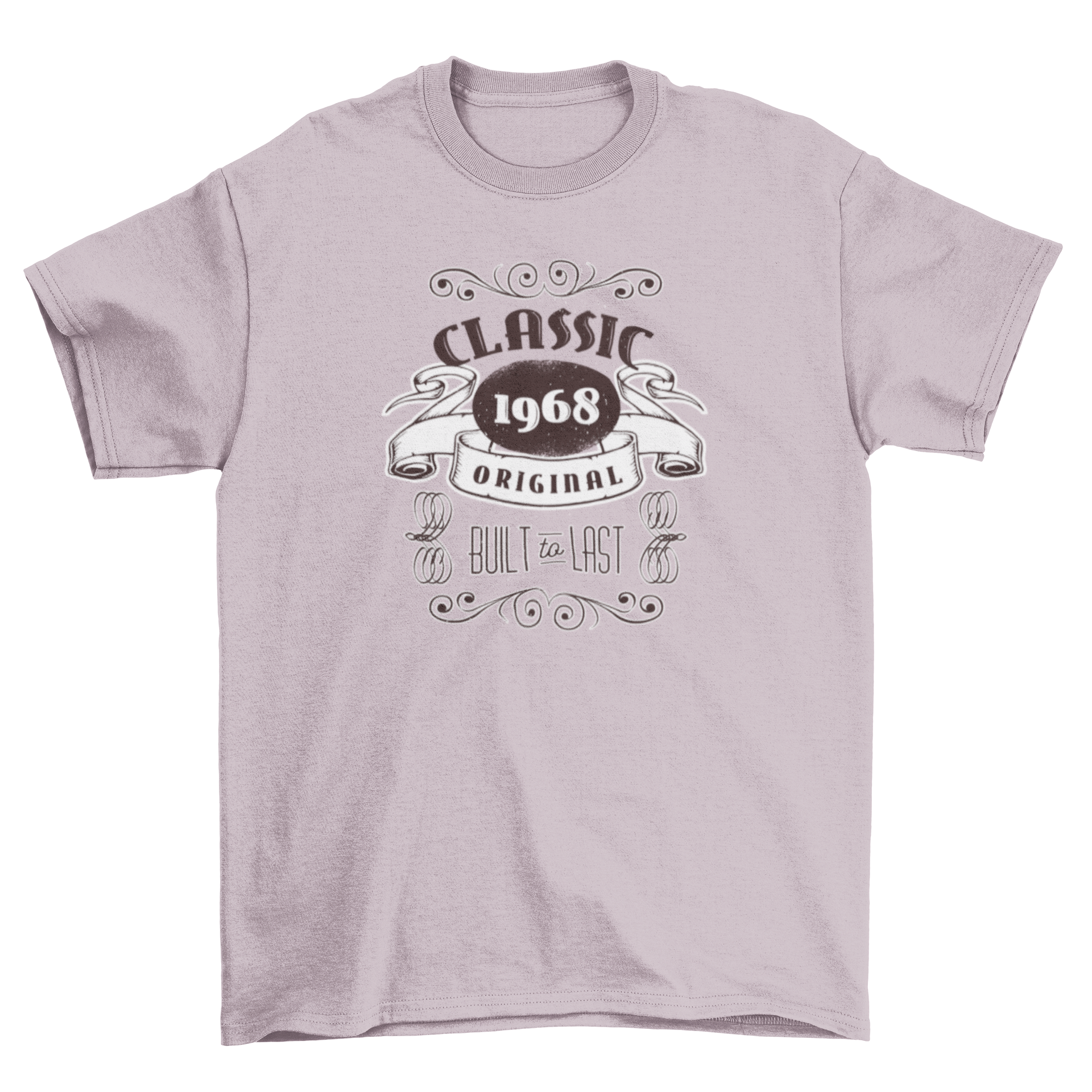 Vintage Original Retro 1968 Birthday T-shirt featuring a retro banner design for men and women.