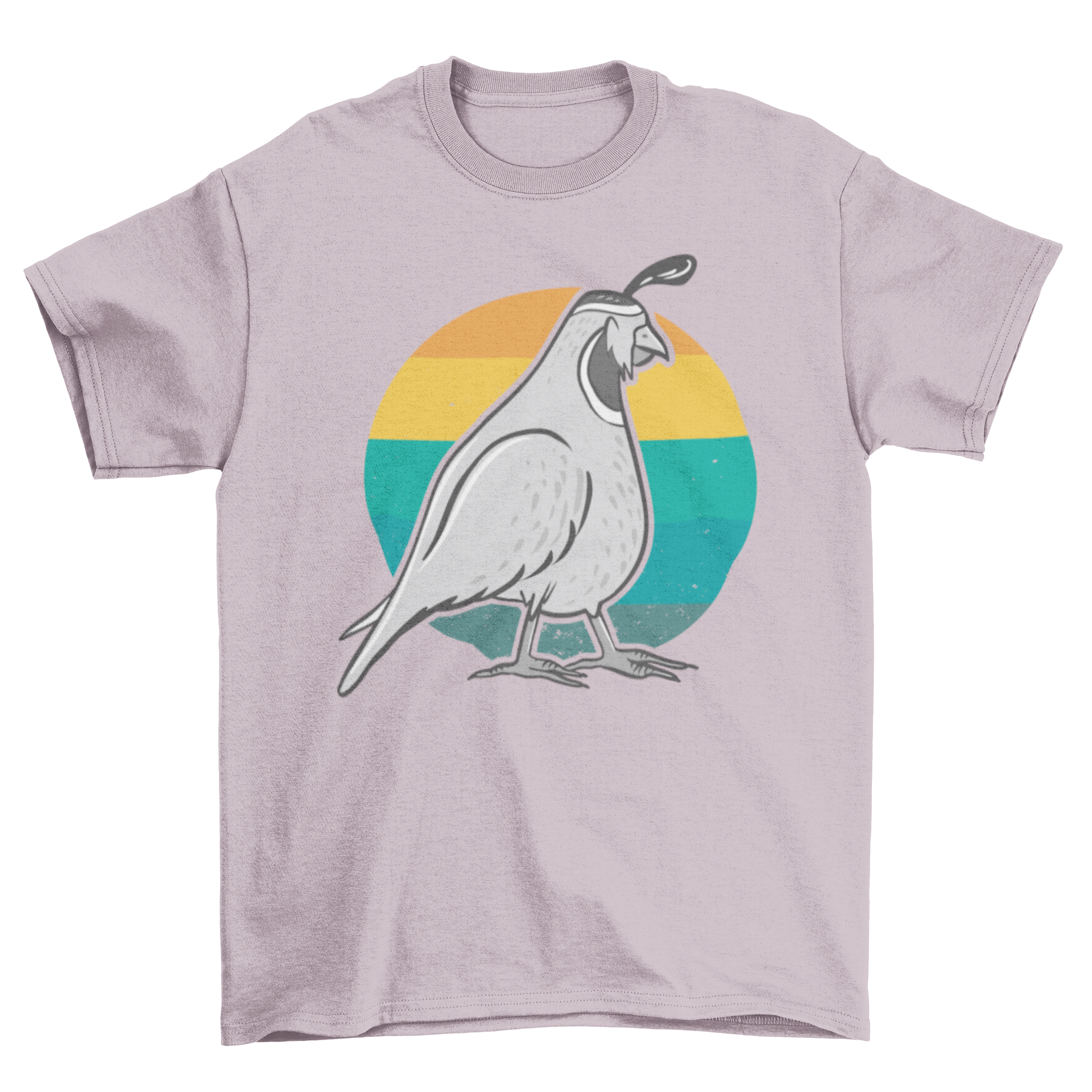 Vintage Quail T-shirt featuring a detailed quail illustration in a retro circle design.