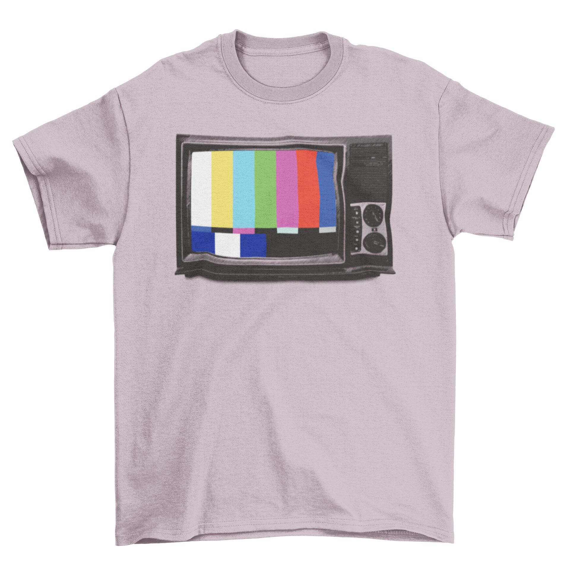 Vintage retro style T-shirt featuring a classic television illustration with VHS design.