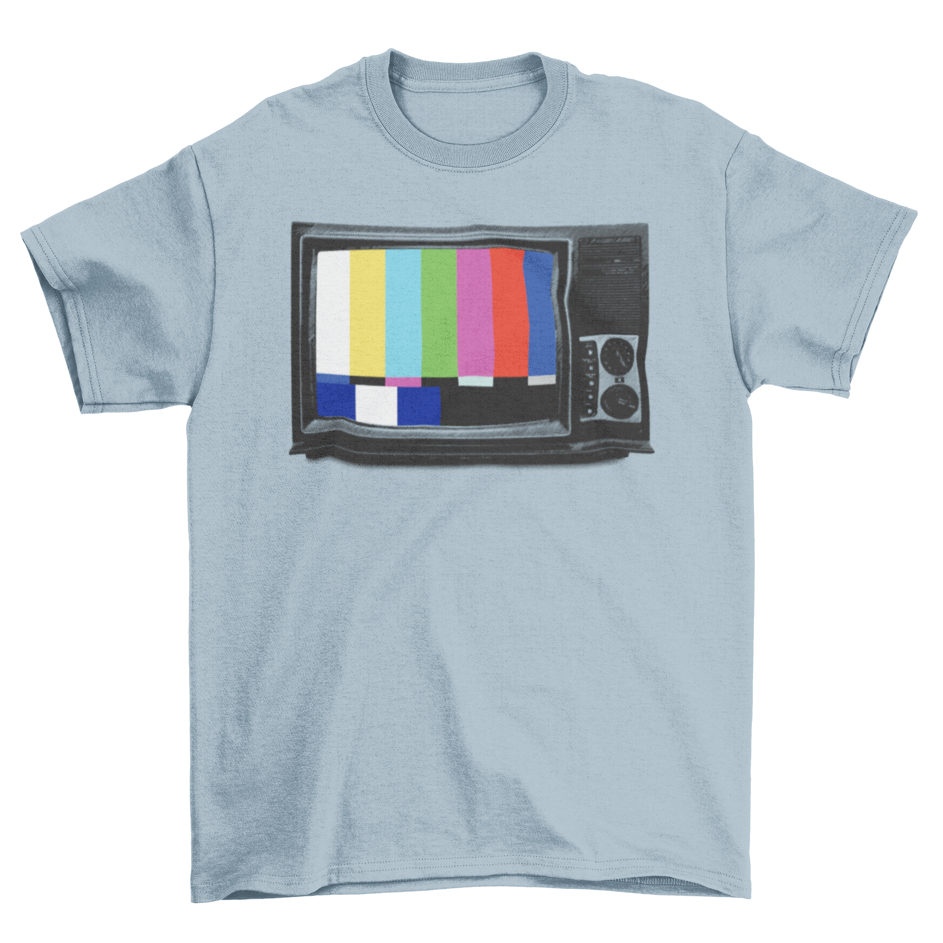 Vintage retro style T-shirt featuring a classic television illustration with VHS design.